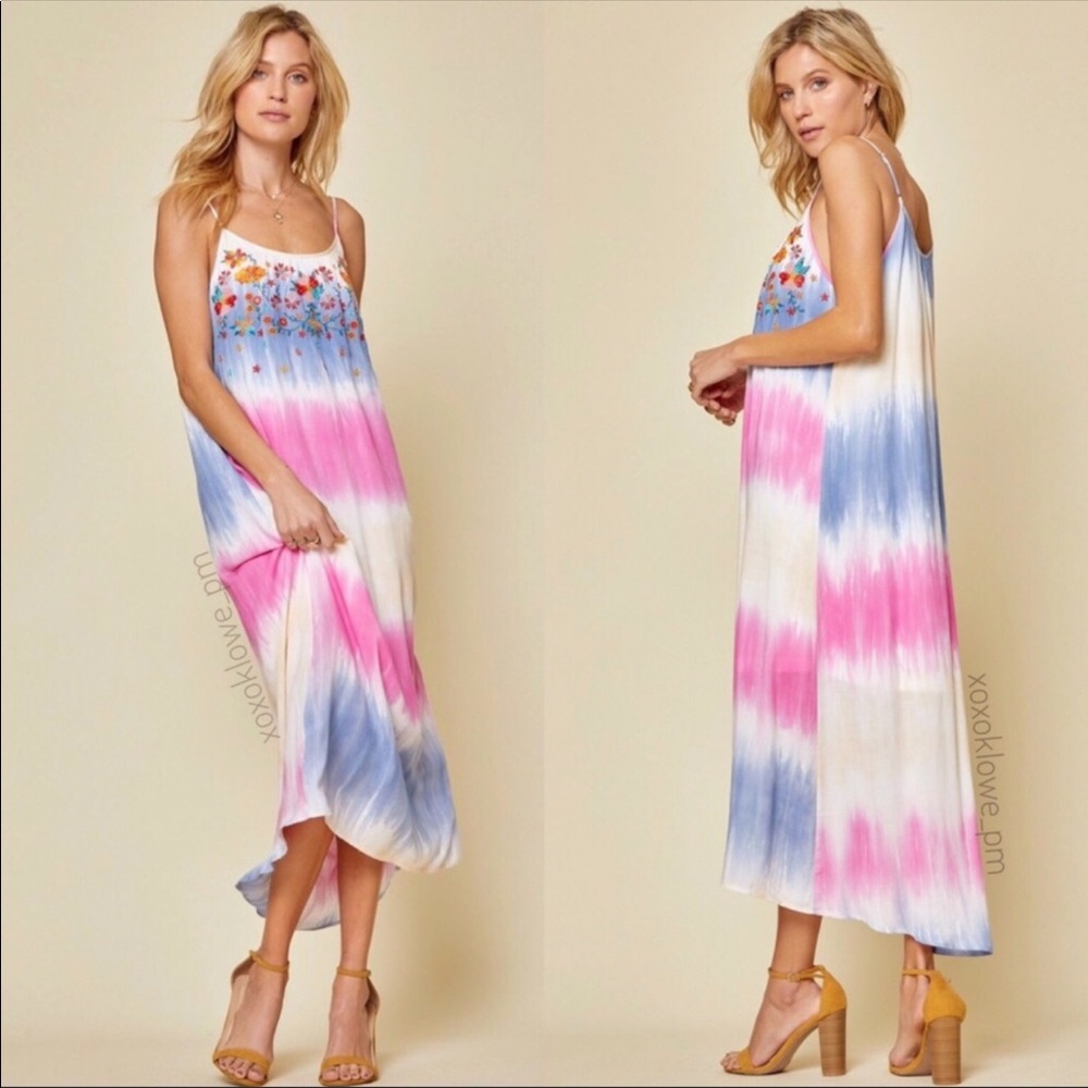 Tie Dye Floral Dress - Picture 3 of 9